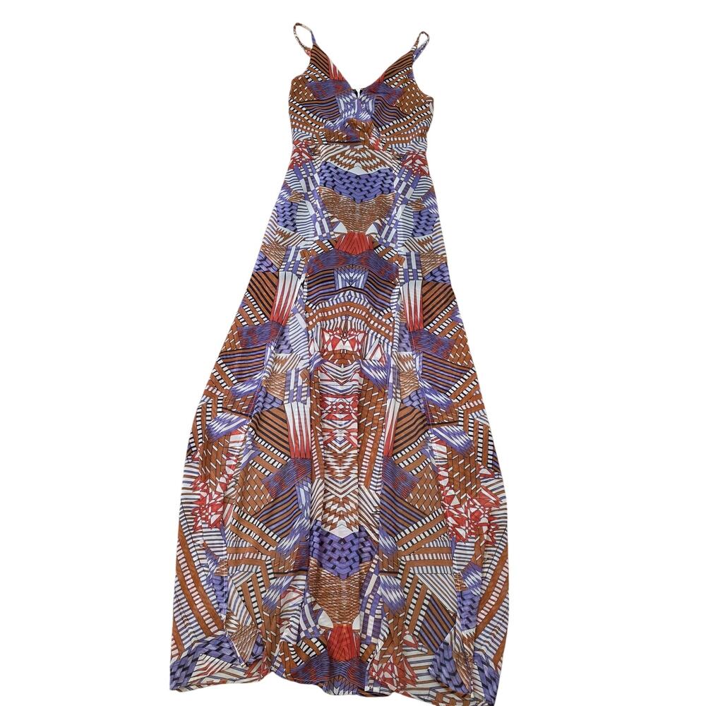 Like Mynded purple Kaleidoscope geoprint Print Maxi Dress sz S